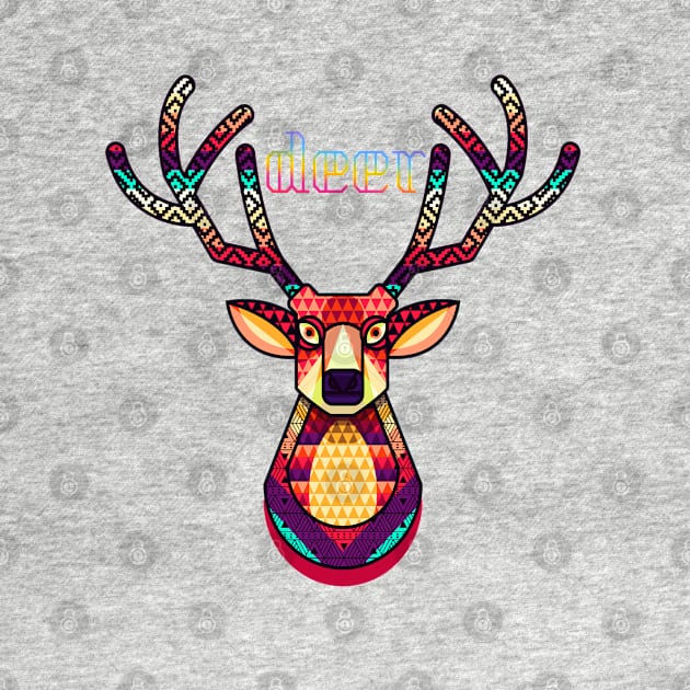 Cute Deer Animal Colorfull by JeffDesign